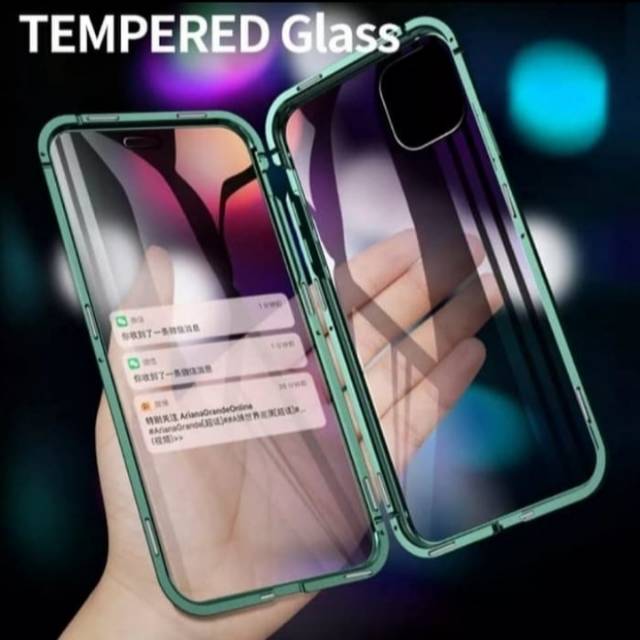 Case Magnet Samsung NOTE 10 Lite Duoble Kaca Depan Belakang Original