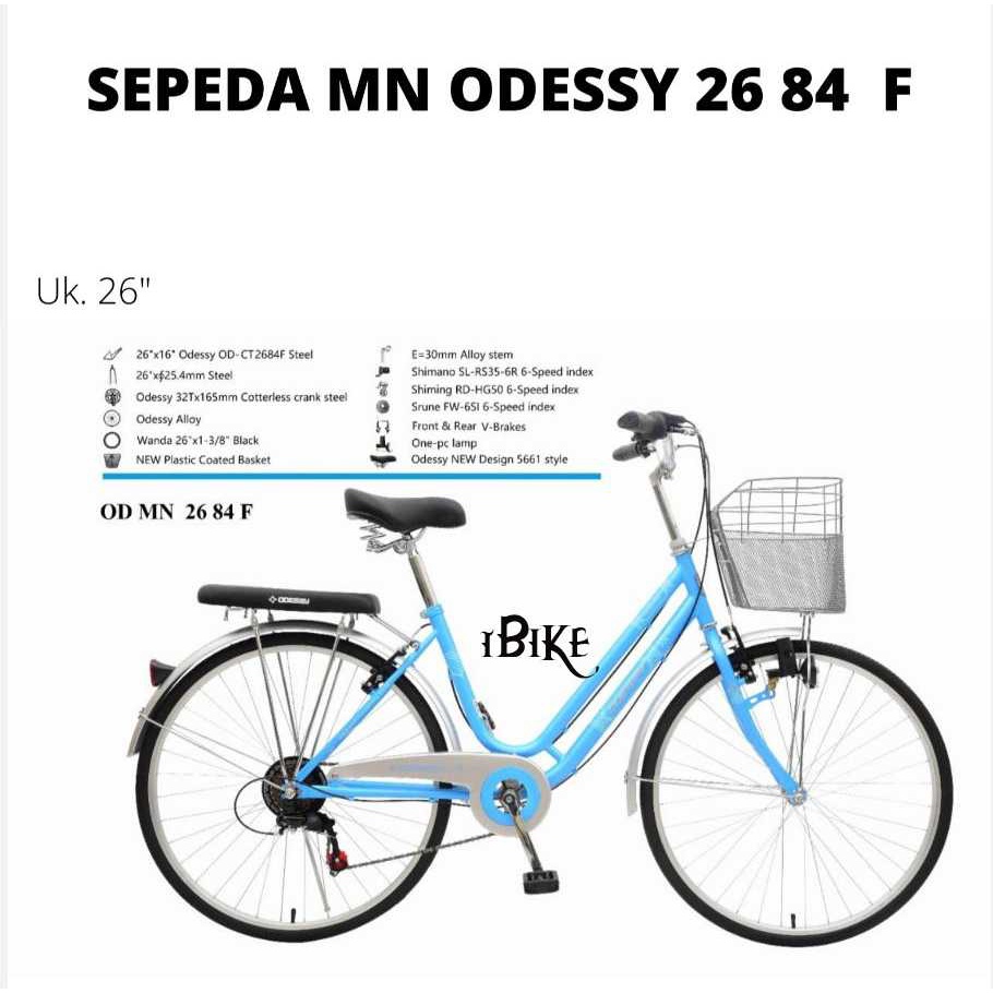 Sepeda Keranjang Dewasa ODESSY 26 84 F Ukuran 26 Inch Mini 6 Speed