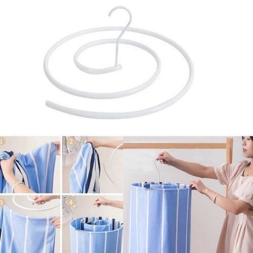 SerbaGrosirMurah 100 Hanger Spiral Gantungan Jemuran Sprei Handuk Selimut Multifungsi