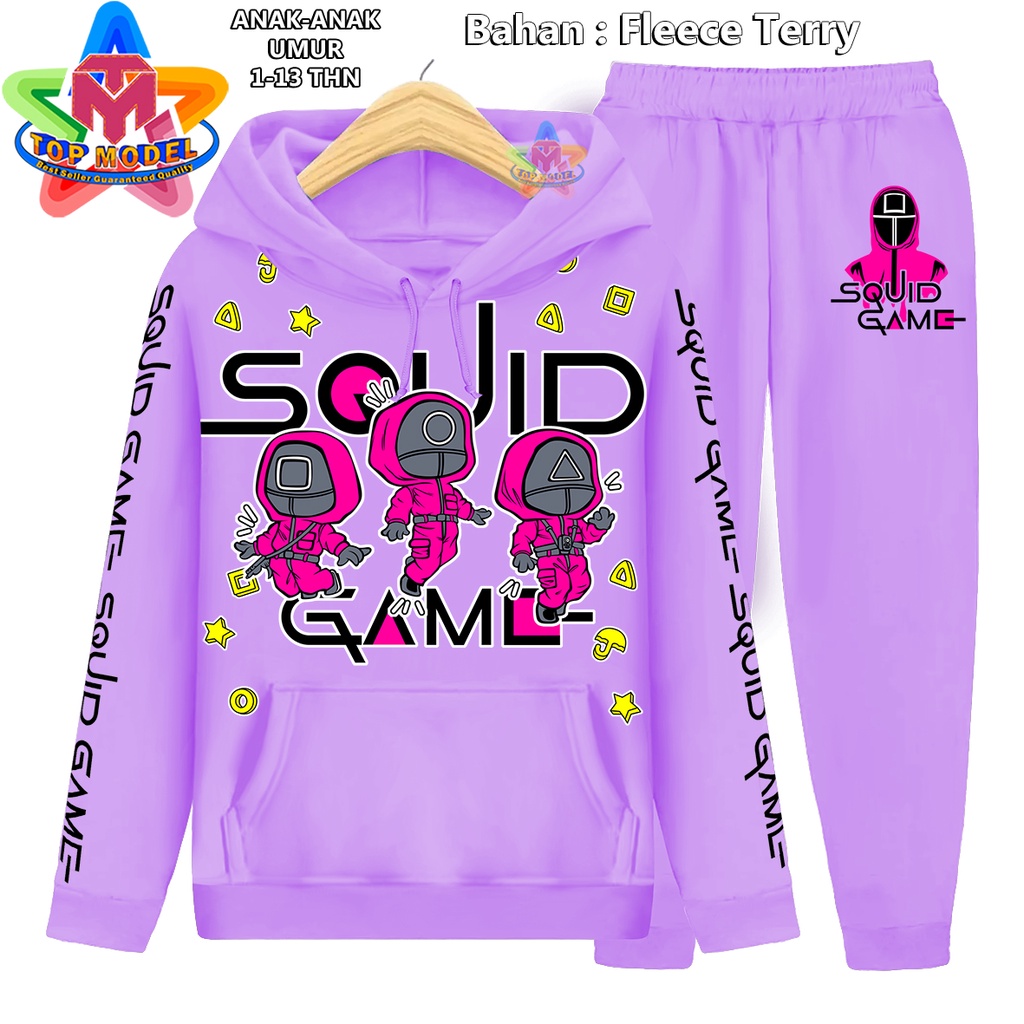 Setelan Anak anak SQUID GAME sweater Hoodie Suiter Cowok Cewek Olahraga anak Top Model 00064 Setelan Training Anak Cowok Cewek Fleece Terry terbaru dan termurah