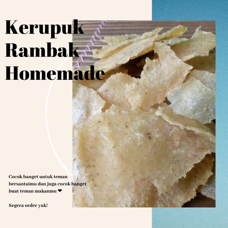 

(PROMO) KERUPUK RAMBAK MENTAH HOMEMADE RASA GURIH RENYAH