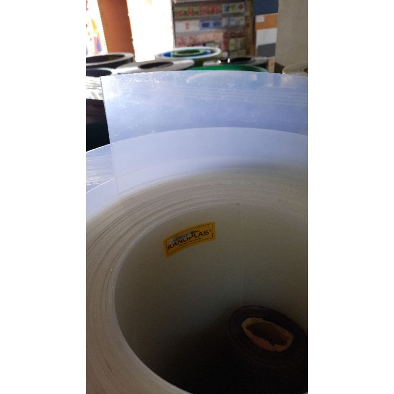 fiber plastik plat penutup pagar polos tebal 1,2mm lebar 1meter kanoplas putih hijau biru coklat