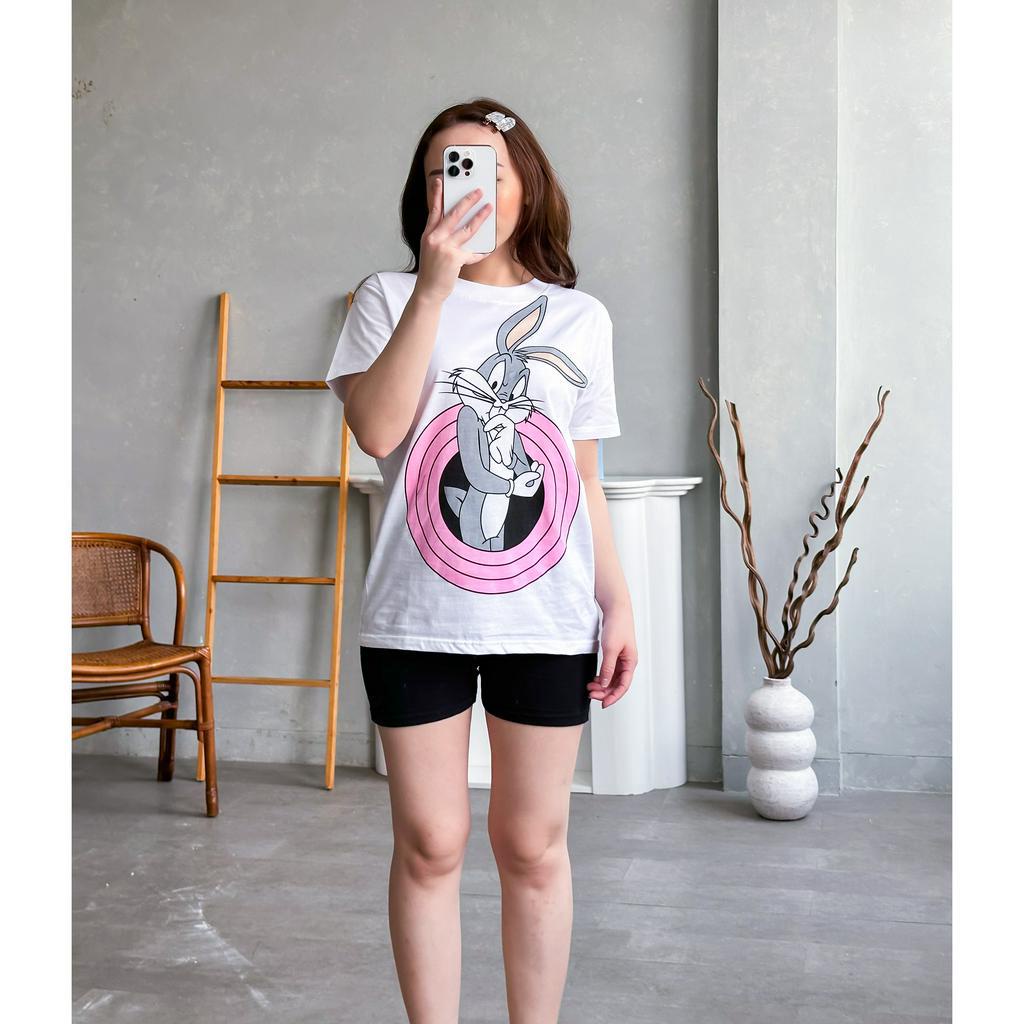 INFINITEE  Kaos Wanita Lengan Pendek Bahan Cotton Combed 30s