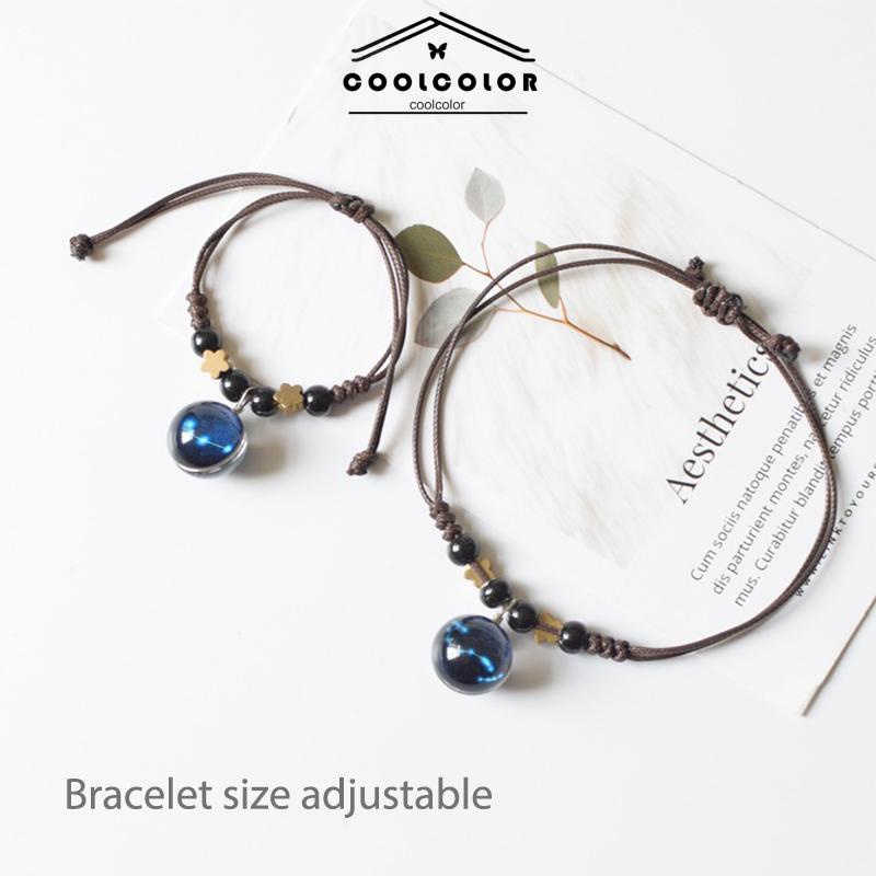 COD❤️12 Gelang Zodiak Bracelet Libra Pasangan Pacar Hadiah Perhiasan Perhiasan Pria dan Wanita hadiah ulang tahun gelang pasangan Tenunan Tangan Korea Murah Impor