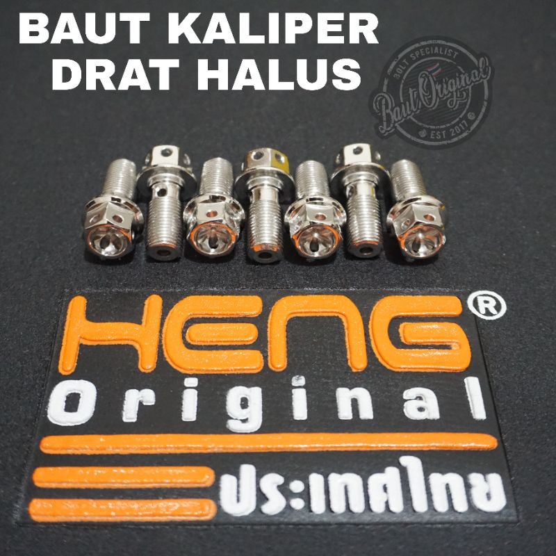 baut kaliper drat halus alus flower silver original heng thailand