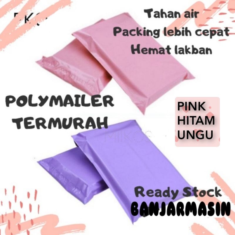 

Plastik Packing Polymailer GLOSSY PINK UNGU HITAM / Plastik untuk olshop packing online Satuan