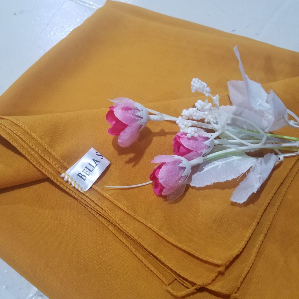 Fashion Official Kerudung Segi Empat BELLA SQUARE Warna Terlengkap Mustard Premium