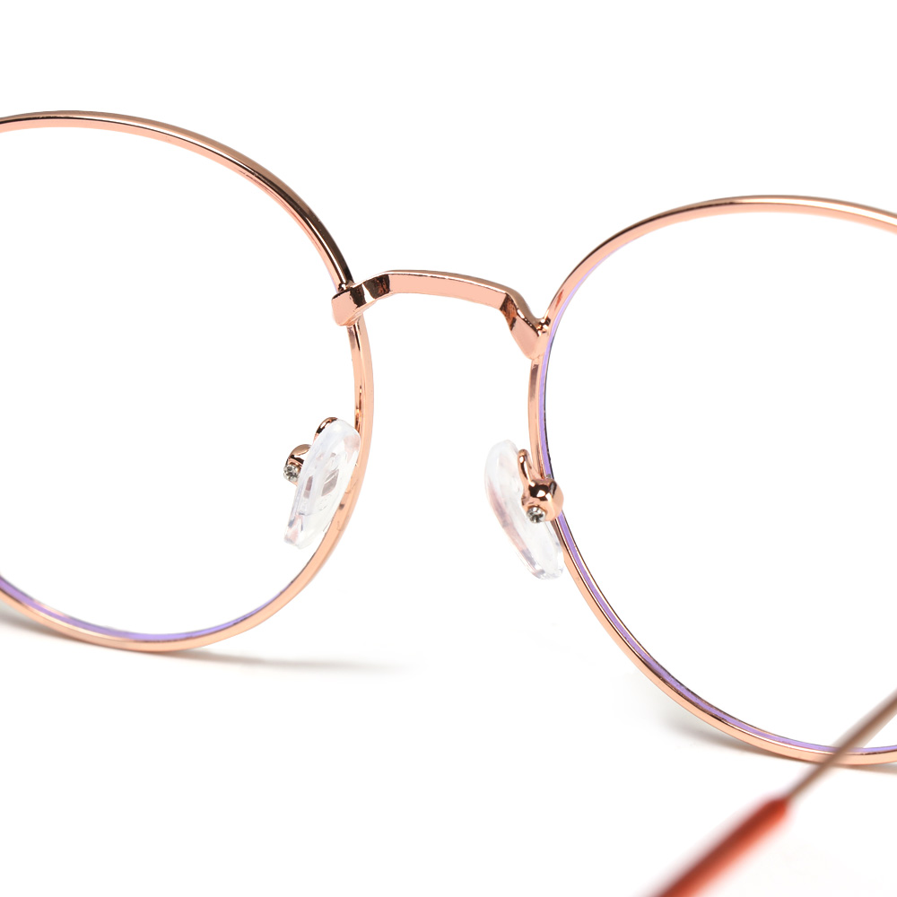 SUBEI Ultralight Flat Mirror Eyewear High-definition Anti-UV Myopia Glasses Reduces Eye Strain Metal Round Frame Unisex Blue Rays Radiation Eyeglasses/Multicolor-3