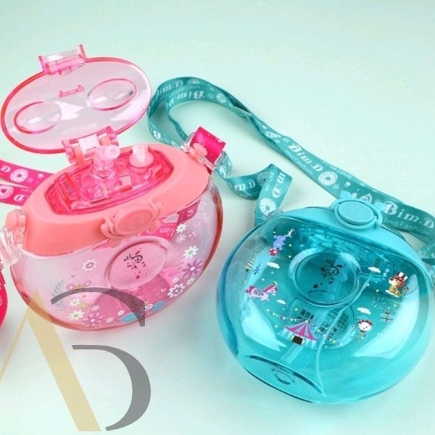 Botol Tempat Air Minum Anak Sedotan Tali  Sekolah Tk BPA Free Anti Tumpah Transparan Laki Lakiu Pere