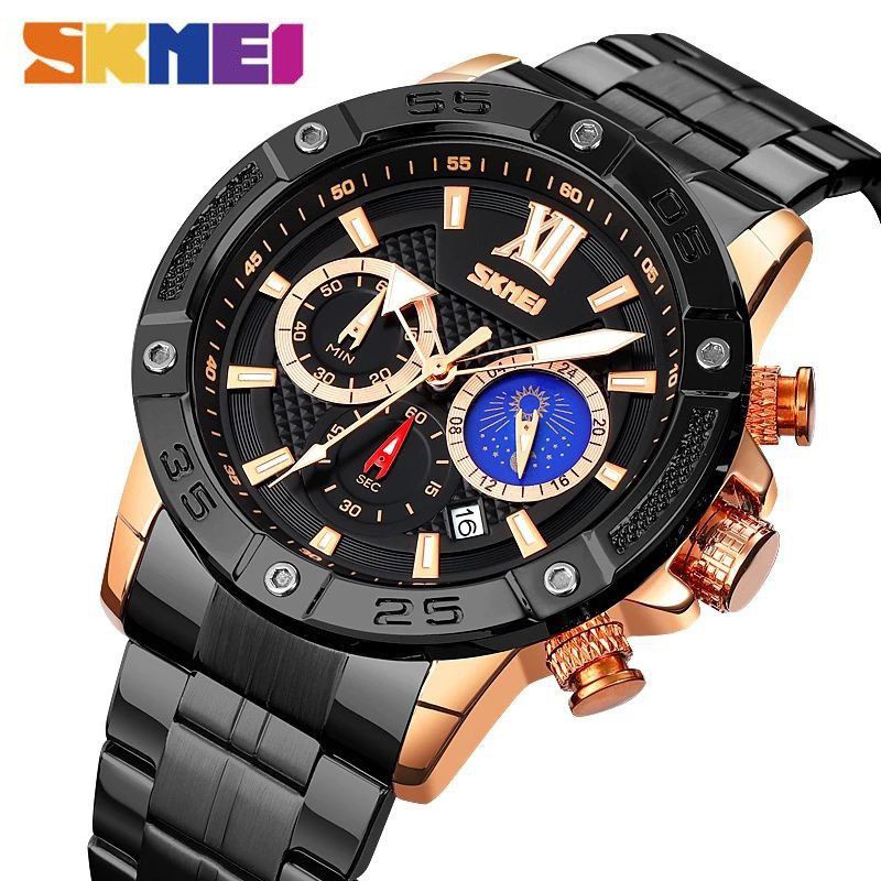 SKMEI Jam Tangan Analog Stainless Chronograph