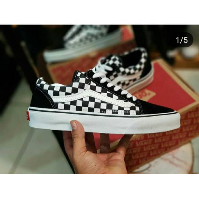 BISA BAYAR DITEMPAT (COD) | Sepatu Vans Oldskool Checkerboard Premium Sepatu Sneakers Sepatu Vans