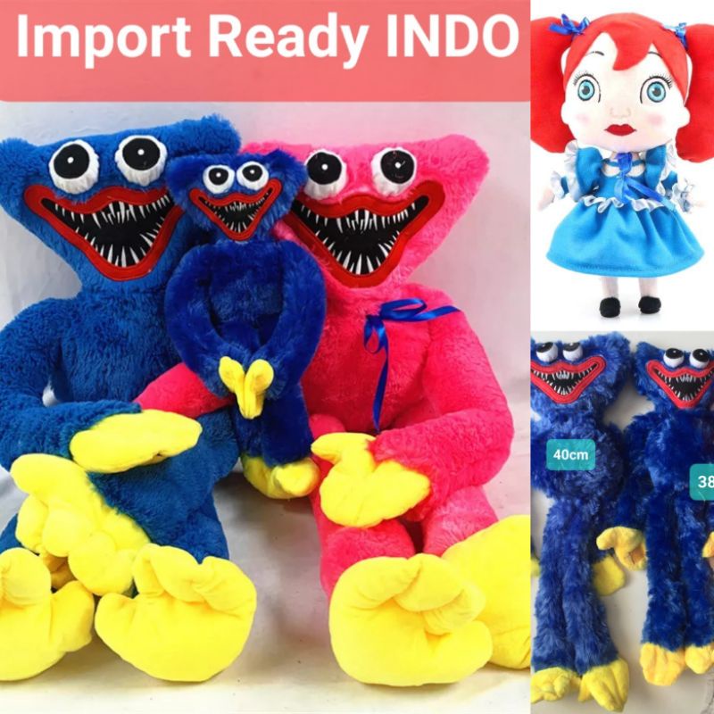 Boneka Poppy Playtime IMPORT LED MUSIK Huggy Wuggy plush import 40cm 20cm mainan