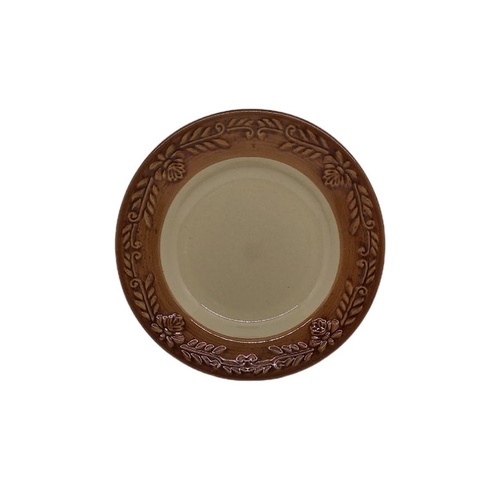 PIRING KERAMIK COKLAT KEMBANG  6  PCS PIRING MAKAN KERAMIK BELING PIRING BELING KERAMIK COKLAT