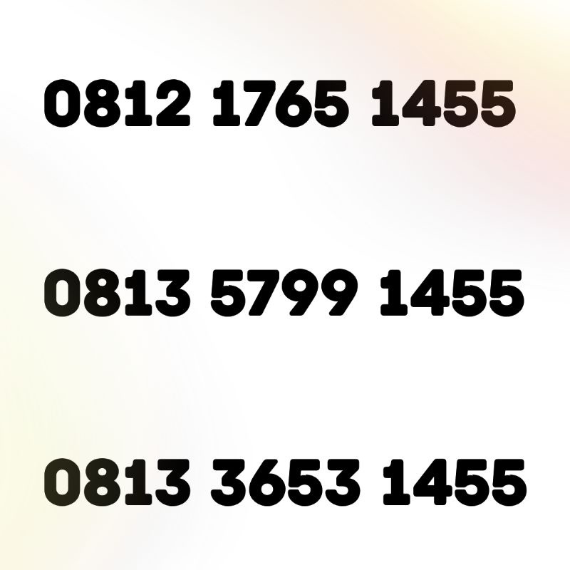 Nomor cantik simpati 1455