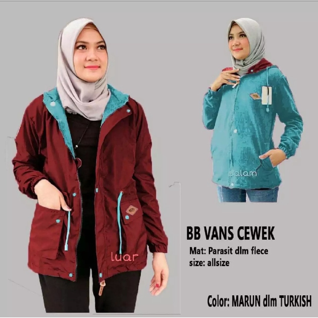 JAKET PARKA WANITA BOLAK BALIK