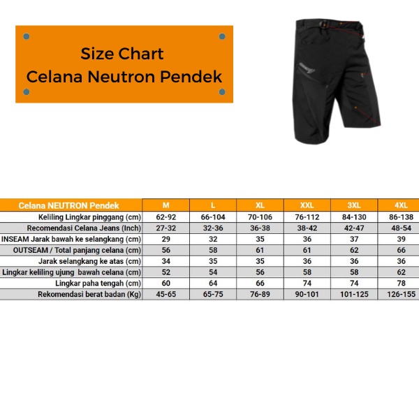 Celana Sepeda Neutron G Series Pad Cooltech Pendek