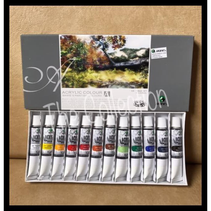 

NEW ATK0297MR 12 WARNA MARIES CAT ACRYLIC AKRILIK COLOUR 12ML 812B PERALATAN MELUKIS TERMURAH PING