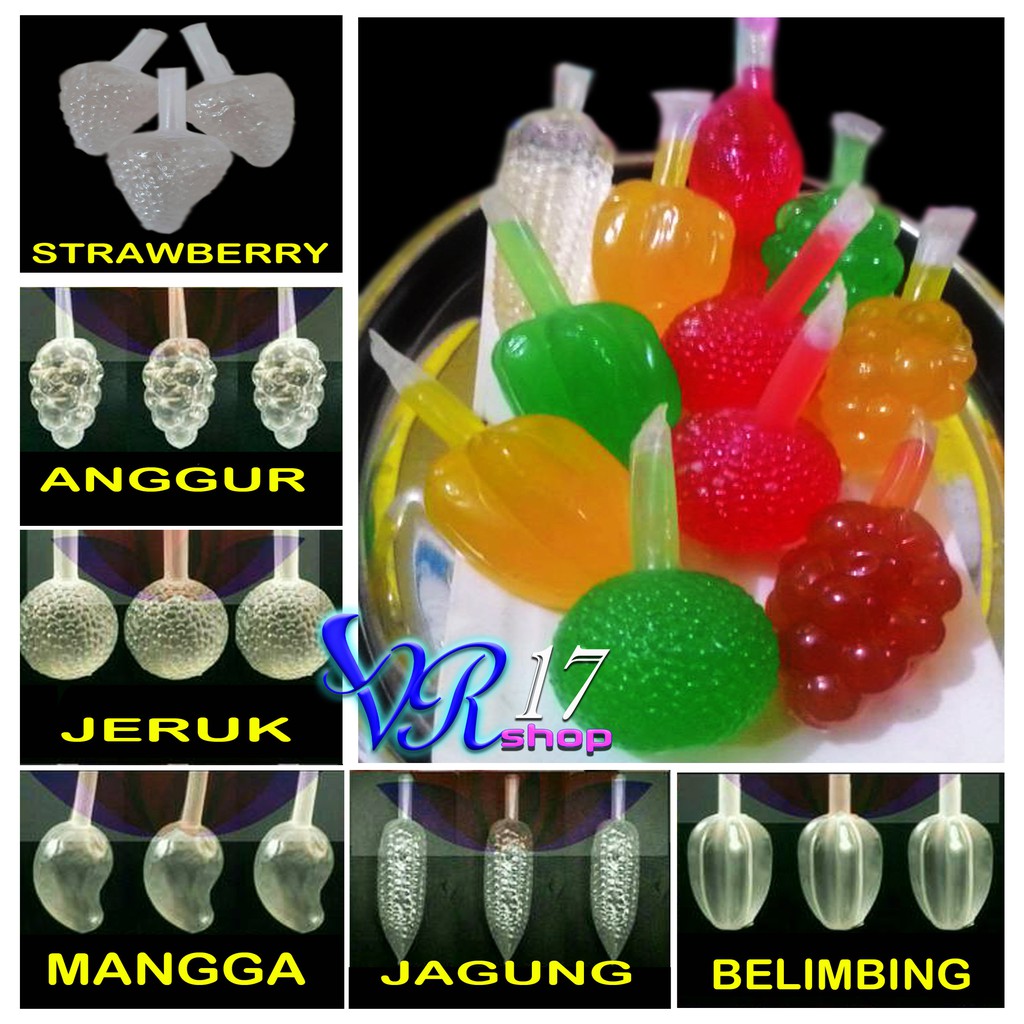 Plastik Bentuk Buah Unik Mix Es Pudot 100 Pcs Shopee Indonesia