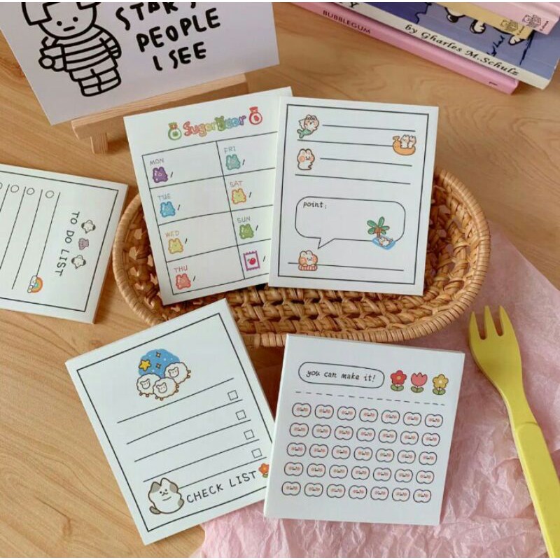 

Memopads notes catatan cutes kartun gaya korea