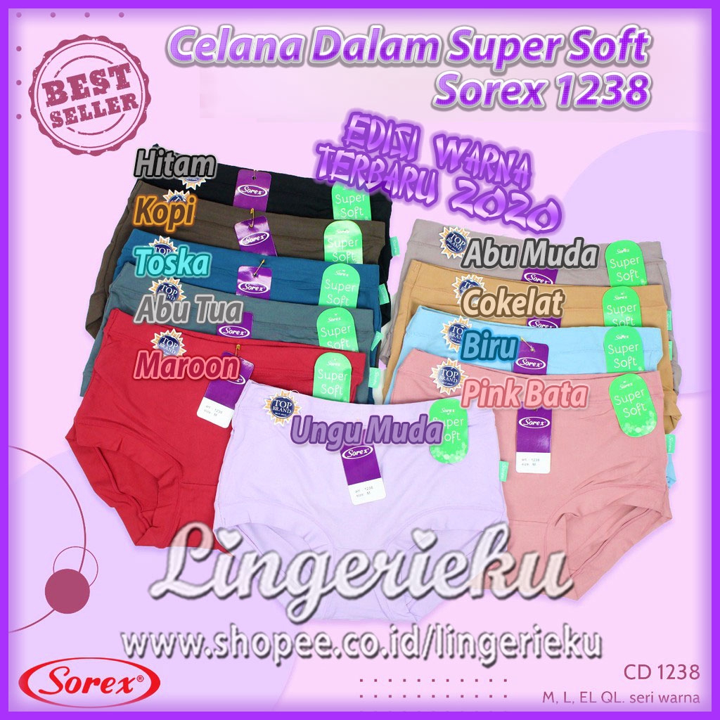 Sorex 1238 CD Celana Dalam Wanita Perempuan Supersoft Lembut Karet Besar