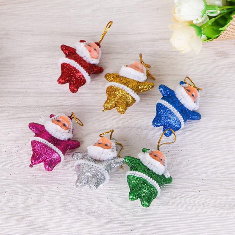 6pcs Ornamen Pohon Natal Bentuk Santa Claus