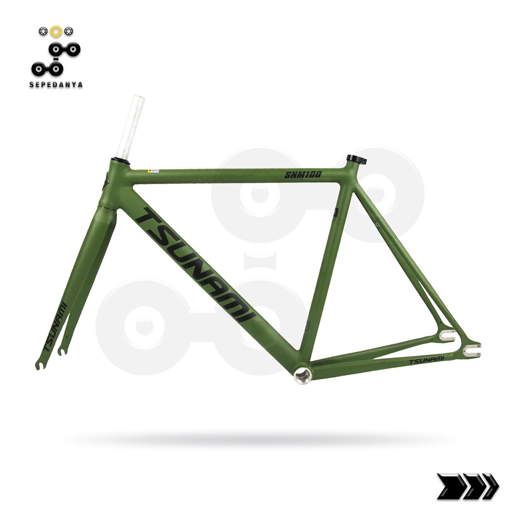 Tsunami SNM100 SNM 100 2021 Frameset Frame Set Green Army Green 52 M Sepeda Fixie Fixed Gear