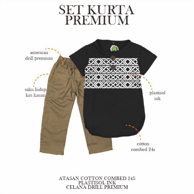 Setelan Kurta Premium Pineapple Original Koko Anak High Quality Pakaian Anak Lakilaki Best Seller