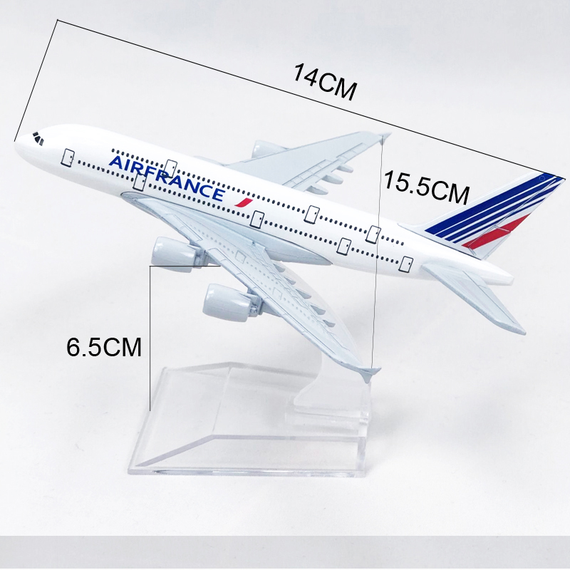 Miniatur Diecast Pesawat Air France A380 Airbus 380 Bahan Alloy Solid Ukuran 16CM Untuk Koleksi