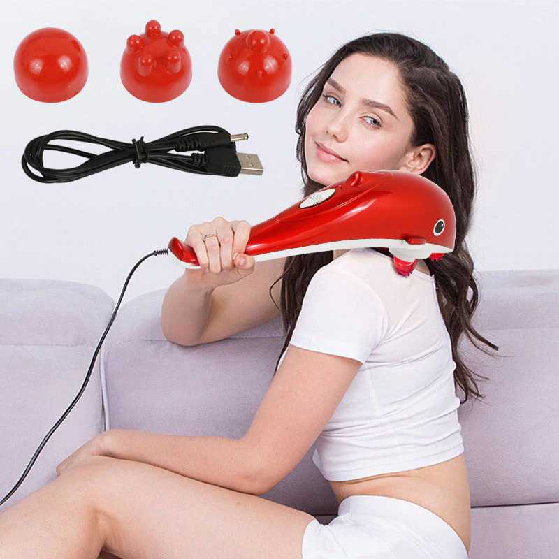 Alat Pijat Elektrik Dolphin Massager USB Charging / Alat Pemijat Pundak Punggung Leher Pinggang Betis Pereda Nyeri Pegal Otot Kaku Keram Serbaguna / Mesin Pijit Elektrik Getar Mini Refleksi Listrik Otomatis / Alat Terapi Kesehatan Usb Charging Murah Ori