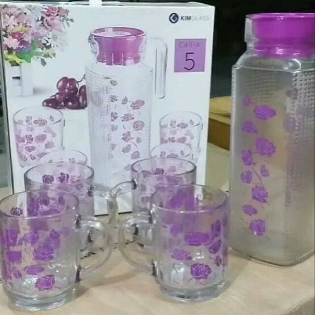 Kim Glass Teko Set Gelas Gagang
