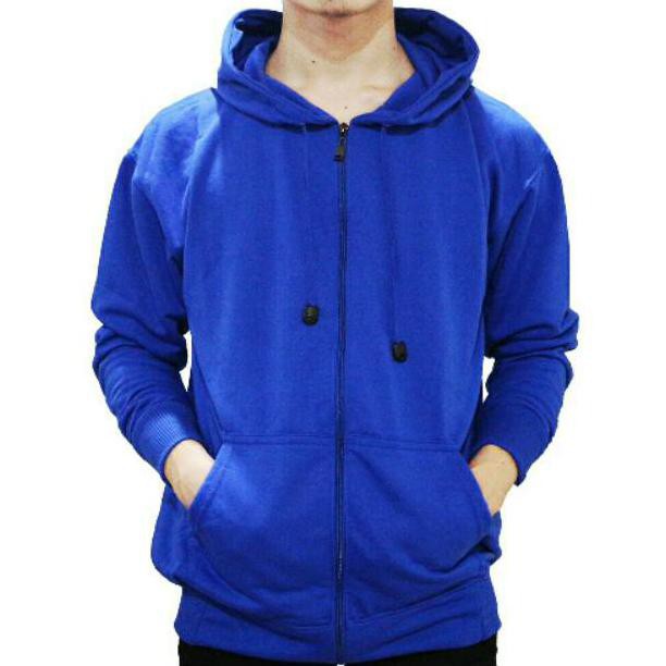 JAKET POLOS ZIPPER HOODIE M,L,XL,XXL BIRU BENHUR POLOS BAPAK ANAK JEANS LEVIS
