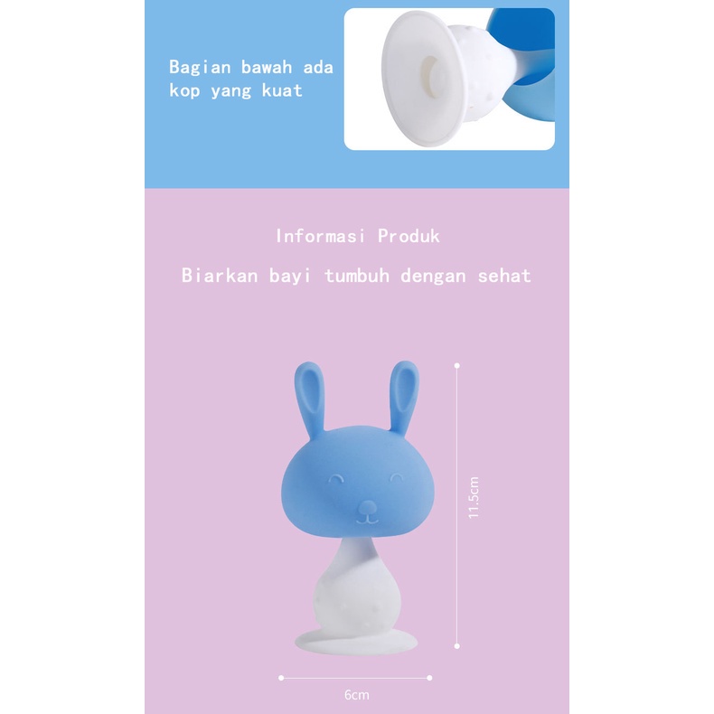 Teether bayi/Mainan gigitan bayi BPA Free/Gemetar Kartun mushroom  Dengan suara silikon Teether C 71