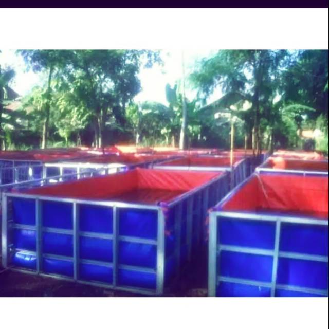 Terpal kolam kotak type A12 ukuran 3 X 2 X 75cm