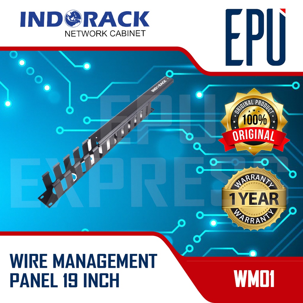 INDORACK WM01 Wire Management 1U Panel 1U Aksesoris Wallmount 19&quot;