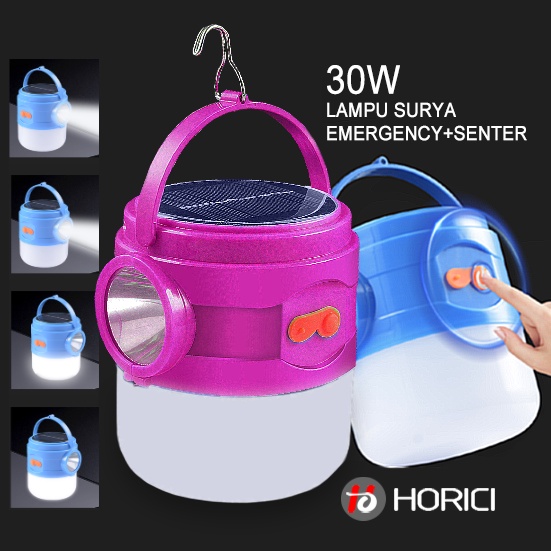 Baru 30W Lampu Surya Emergency+Senter 24-led Portable Tenaga Surya USB Rechargeable Untuk Tenda / Camping / Pasar Malam