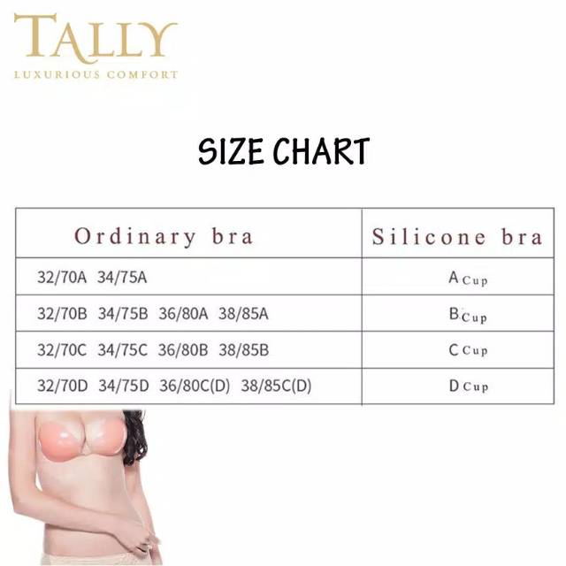 TALLY bra Silicon Push Up Invisible bra Silikon Push Up Pembentuk