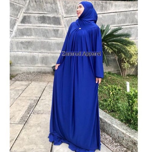 Mukena abaya terusan dewasa Sumayyah, mukena zamrud, baju syar'i, rukuh terusan, telekung, premium b