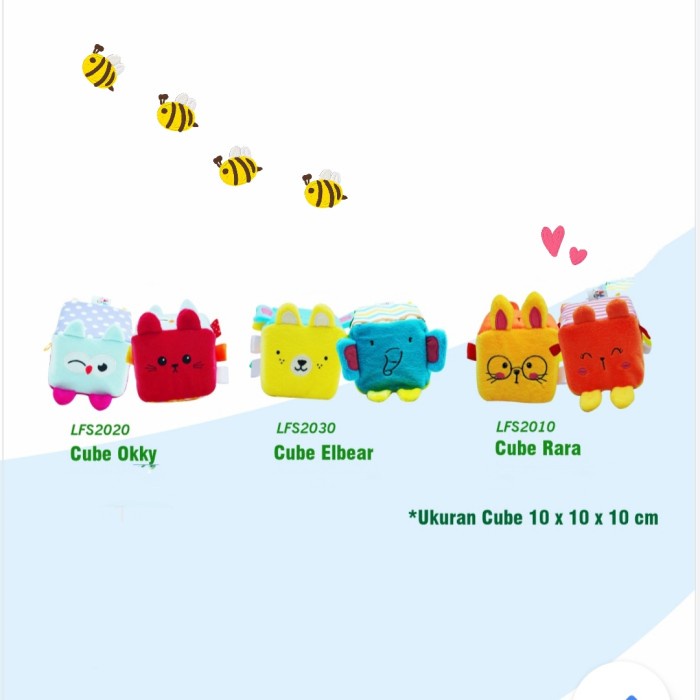 LITTLE FRIENDS Soft Toys Cube Mainan Bayi Edukatif Sensory Toy