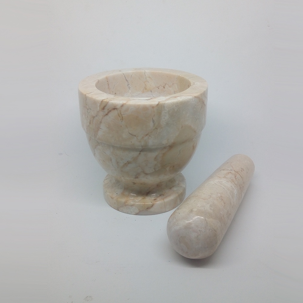 Lumpang Alu Batu Lesung Mini Marmer Asli Tumbukan Tumbuk Obat Puyer Ulekan Ulek Mortar & Pestle