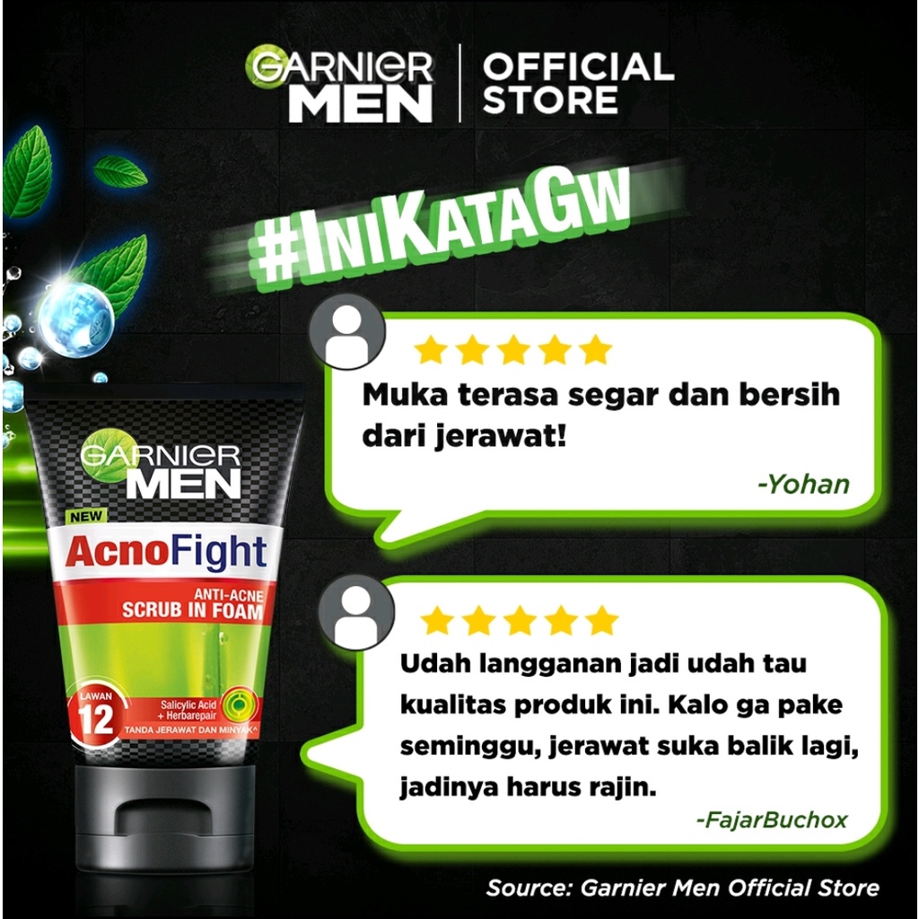 GARNIER MEN FACIAL FOAM ALL VARIANT 100ML / 50ml // SABUN CUCI MUKA GARNIER