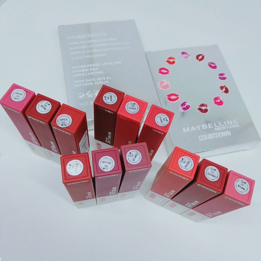 [PAKET isi 3pcs] LipCream maybelline Matte Ink SUPERSTAY Countdown Series Lipstick Lip cream liptint