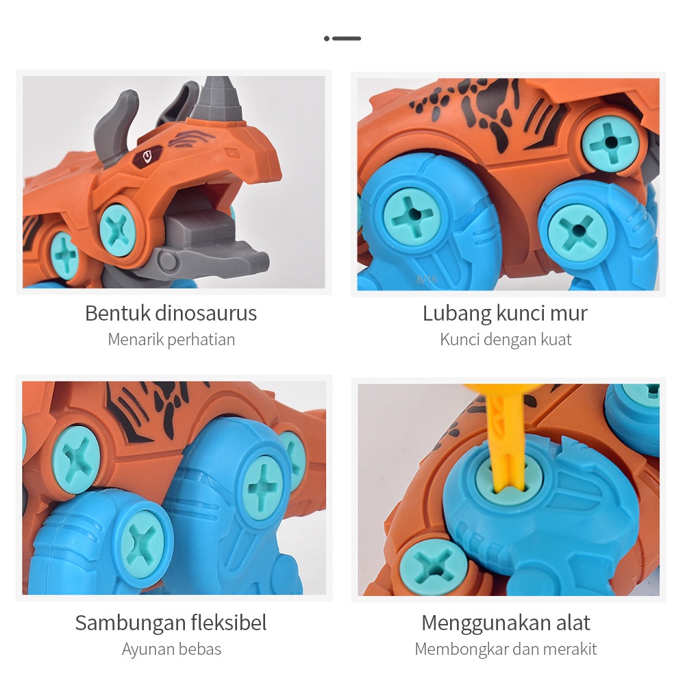 Aikoky Puzzle 3d mainan dinosaurus bongkar pasang mainan edukasi anak