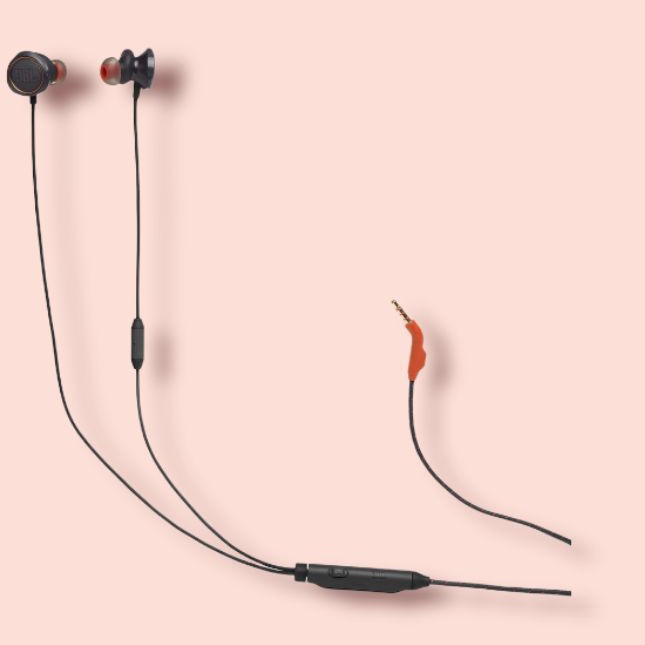 Headset JBL Quantum 50 Wired In-Ear Gaming with volume slider and mic mute - Garansi Resmi