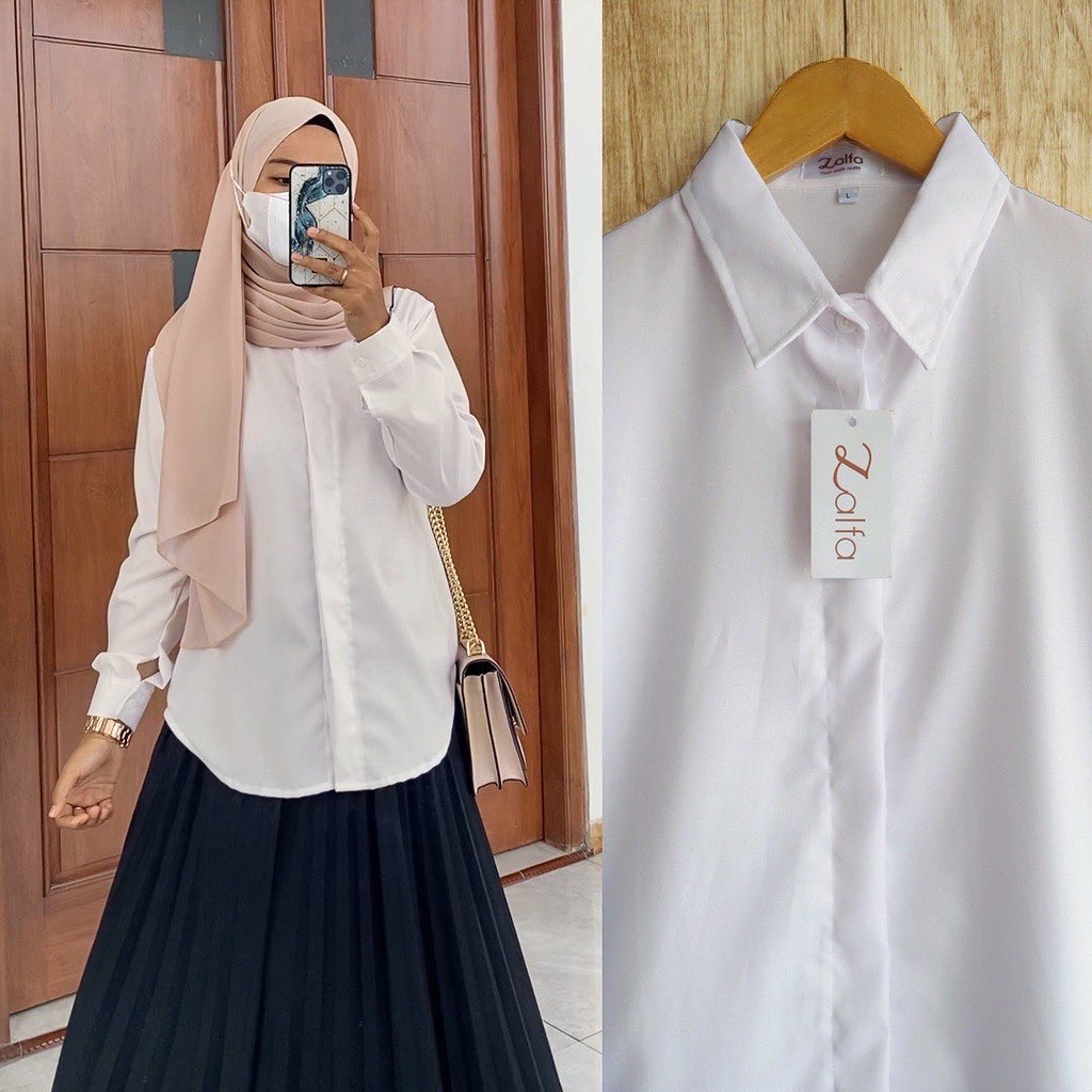 MARINA kemeja by ZALFA OUTFIT / Kemeja polos/ kemeja katun/ kemeja basic