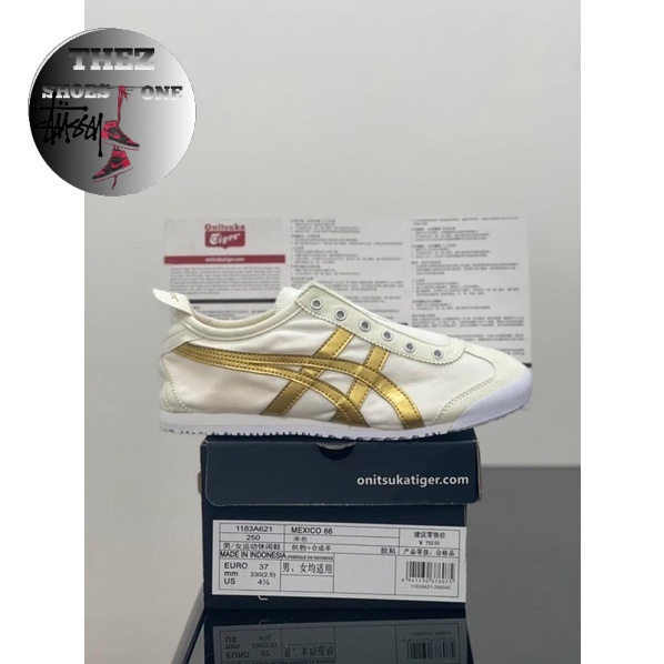 Sepatu Onitsuka Tiger Slip On White Gold High Quality