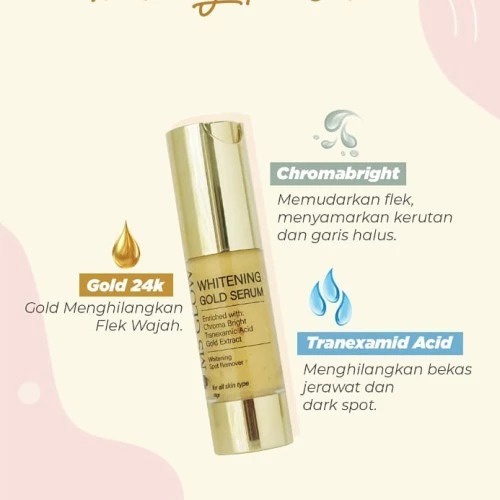 Ms Glow WhItening Gold Serum Luminous MsGlow Serum Lifting Mencerahkan Wajah White Cell DNA Serum | Acne Serum Jerawat Peeling Serum Ms Glow Original