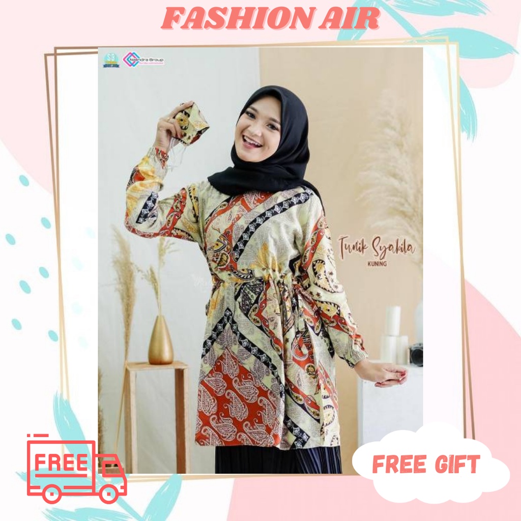 TUNIK MOTIF SERUT BAHAN KATUN RAYON VESCOSE SYABILA ORIGINAL by ABHYANA