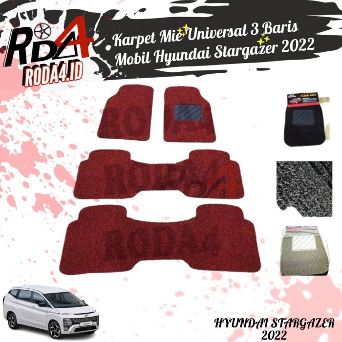 Karpet Mie Universal 3 Baris Mobil Hyundai Stargazer 2022