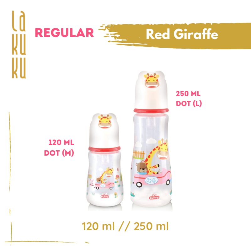 Lakuku - Lusty Bunny Botol Dot Susu Slim Neck Animal Handle Head 125ml 250ml