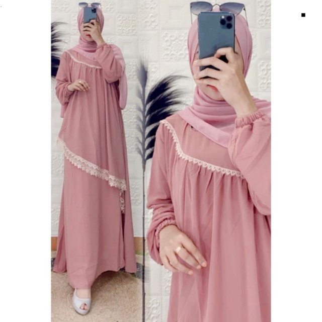 Gamis Malaysia Kerut Dada Terbaru